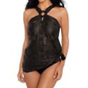 Magicsuit Snake Print Bronze Shimmer Swim Suit Dress Size 12 Xantu No Wire Pad